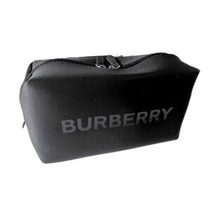 New Black Burberry Clutch Toiletry / Cosmetic Pouch Travel Case Unisex